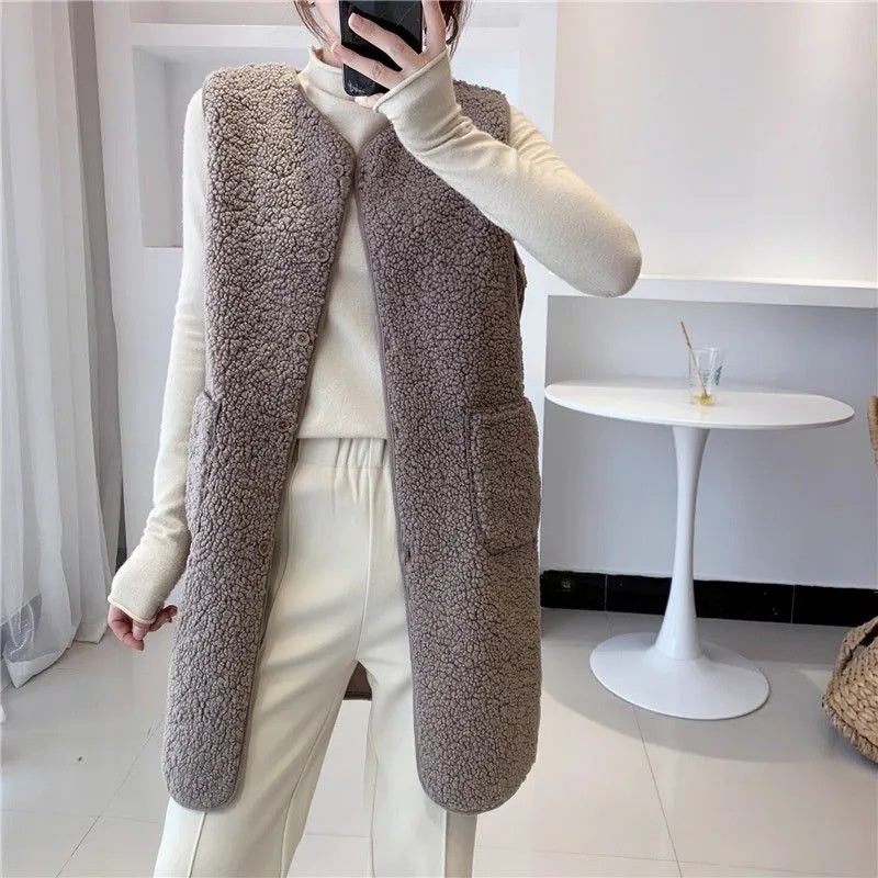 DIMO Gilet long femme élégant et polyvalent, ultra tendance