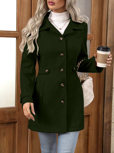 Winno Manteau en laine à coupe flatteuse