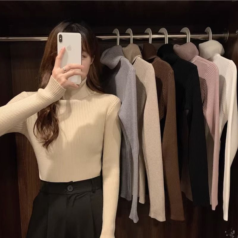 MARMO Pull tricoté à col roulé pour femme – Nouvelle collection Automne-Hiver
