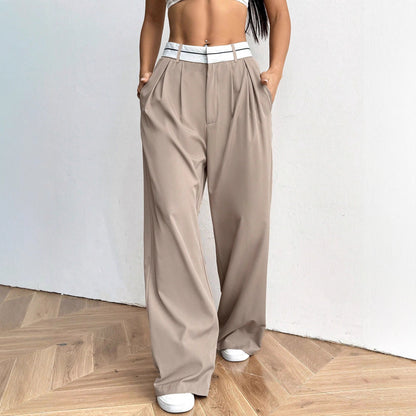 CHAWRI Pantalon de costume large à coupe fluide
