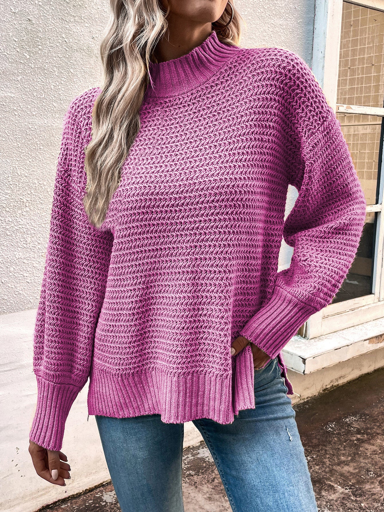 MERFOD, pull pour femme à manches lanterne – Style automne et hiver