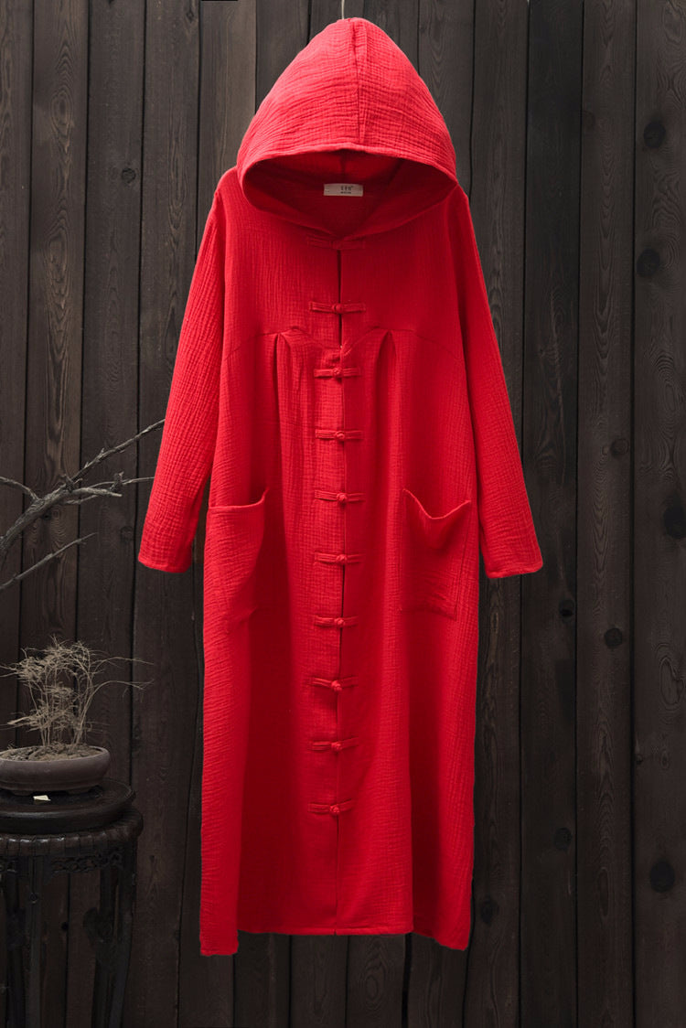 ANTARA, Manteau rétro à capuche de style national – Robe cape par-dessus