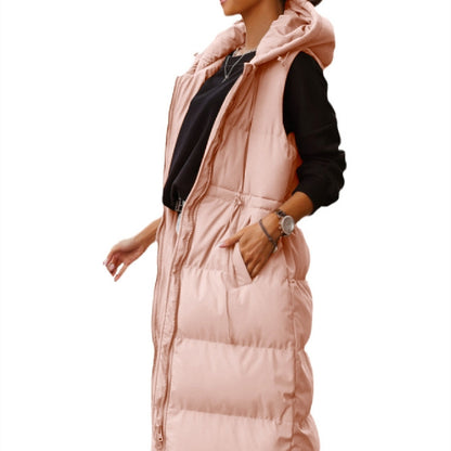 MIRKAJ, Gilet long en coton à capuche – Style slim