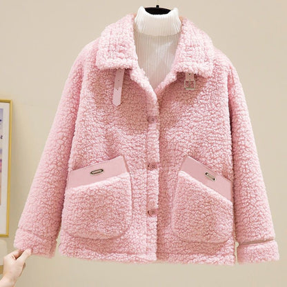 SOFY Manteau chaud extra-épais doublé en polaire à coupe ample
