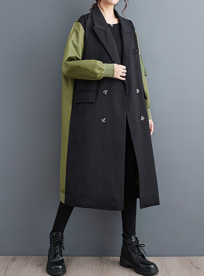 DORRATI Manteau trench cardigan à double col tailleur, style décontracté et raffiné