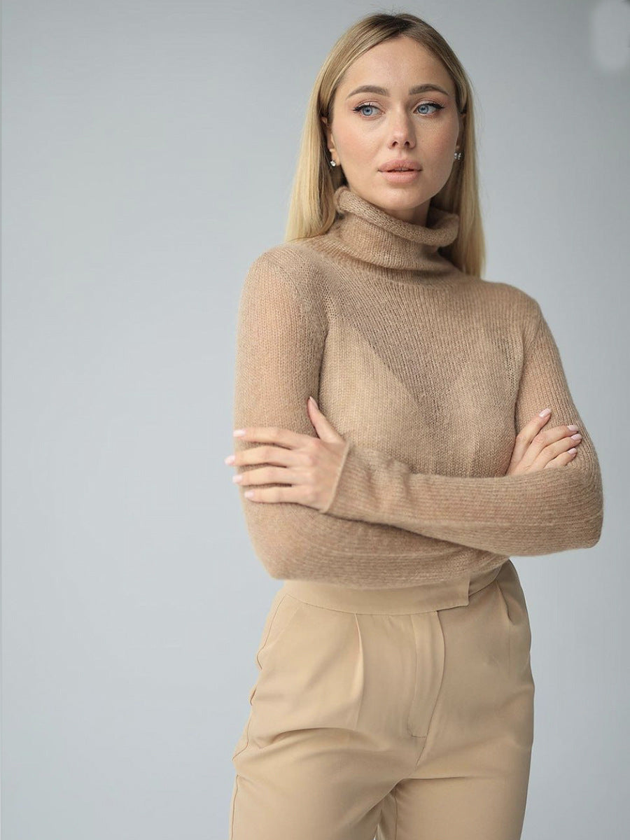 HAYLAN Pull femme ajouré, doux, style Instagram européen et américain