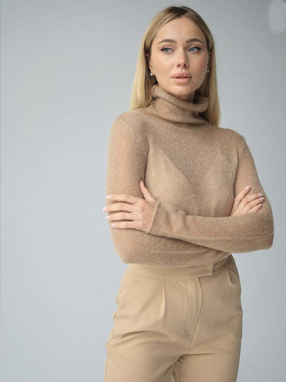 HAYLAN Pull femme ajouré, doux, style Instagram européen et américain
