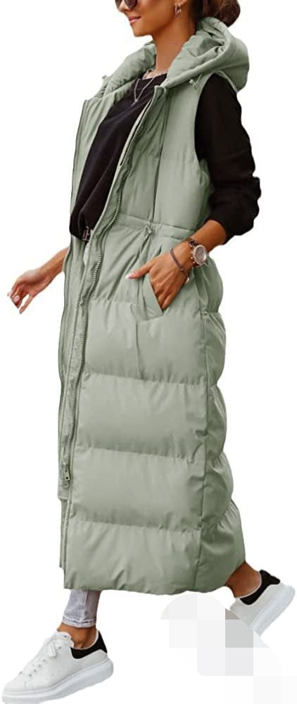 MIRKAJ, Gilet long en coton à capuche – Style slim