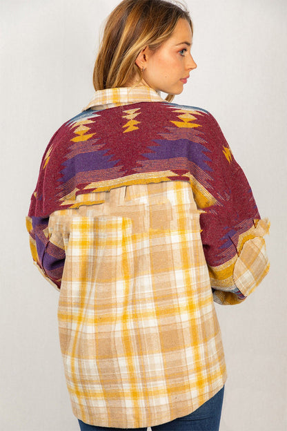 MASTOURA, Chemise d’hiver en laine à carreaux pour femme