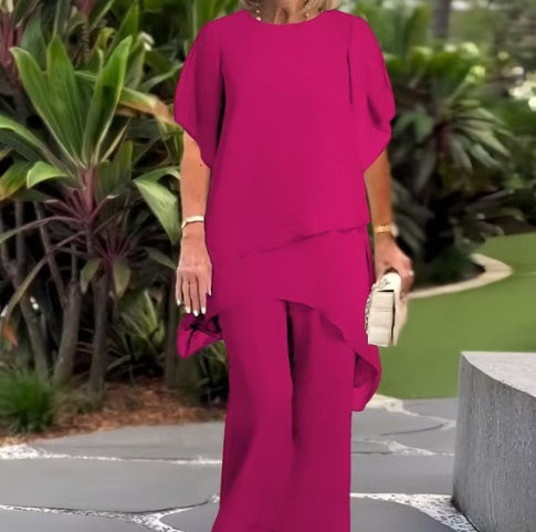 CHICAN Ensemble ample et asymétrique en chiffon, couleur unie