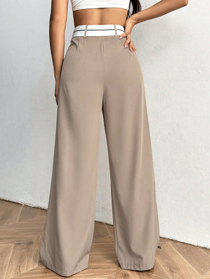 CHAWRI Pantalon de costume large à coupe fluide