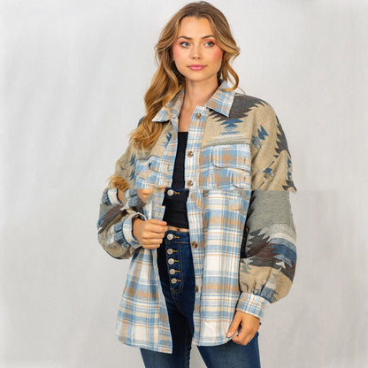 MASTOURA, Chemise d’hiver en laine à carreaux pour femme