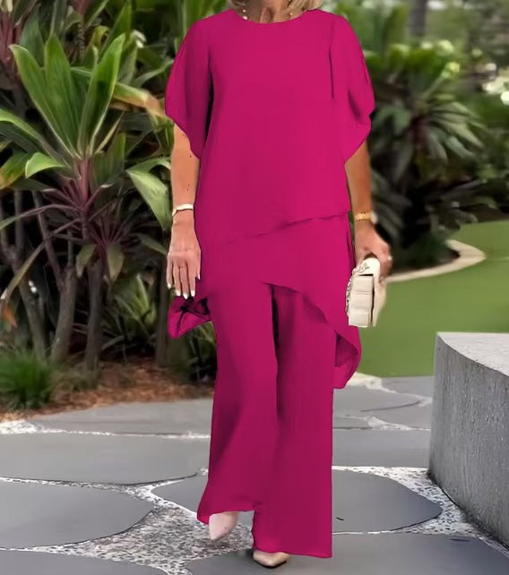CHICAN Ensemble ample et asymétrique en chiffon, couleur unie