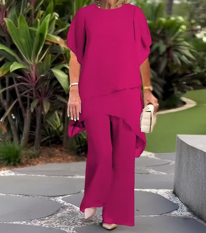 CHICAN Ensemble ample et asymétrique en chiffon, couleur unie