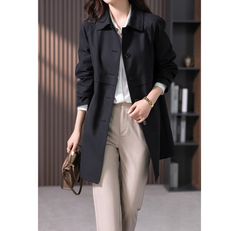 MIYANDO Manteau droit mi-long trench élégant britannique