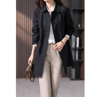 MIYANDO Manteau droit mi-long trench élégant britannique