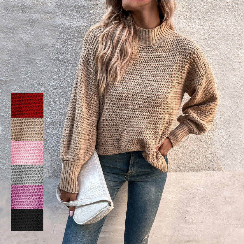 MERFOD, pull pour femme à manches lanterne – Style automne et hiver
