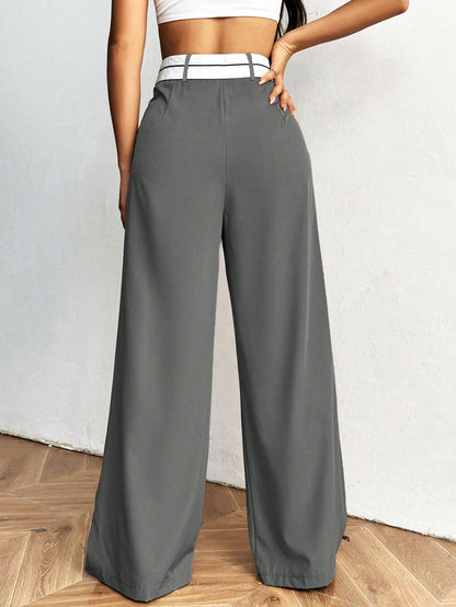 CHAWRI Pantalon de costume large à coupe fluide