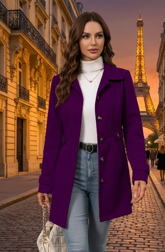 Winno Manteau en laine à coupe flatteuse