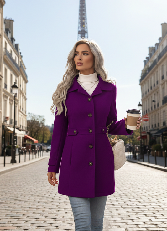 Winno Manteau en laine à coupe flatteuse