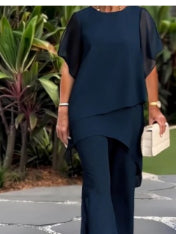 CHICAN Ensemble ample et asymétrique en chiffon, couleur unie