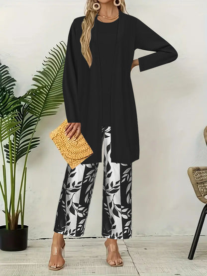 TAWLA Ensemble trois pièces décontracté : manteau, gilet et pantalon