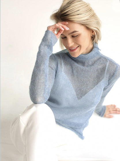 HAYLAN Pull femme ajouré, doux, style Instagram européen et américain