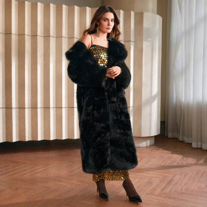 MELAYA, Manteau long en fourrure douce