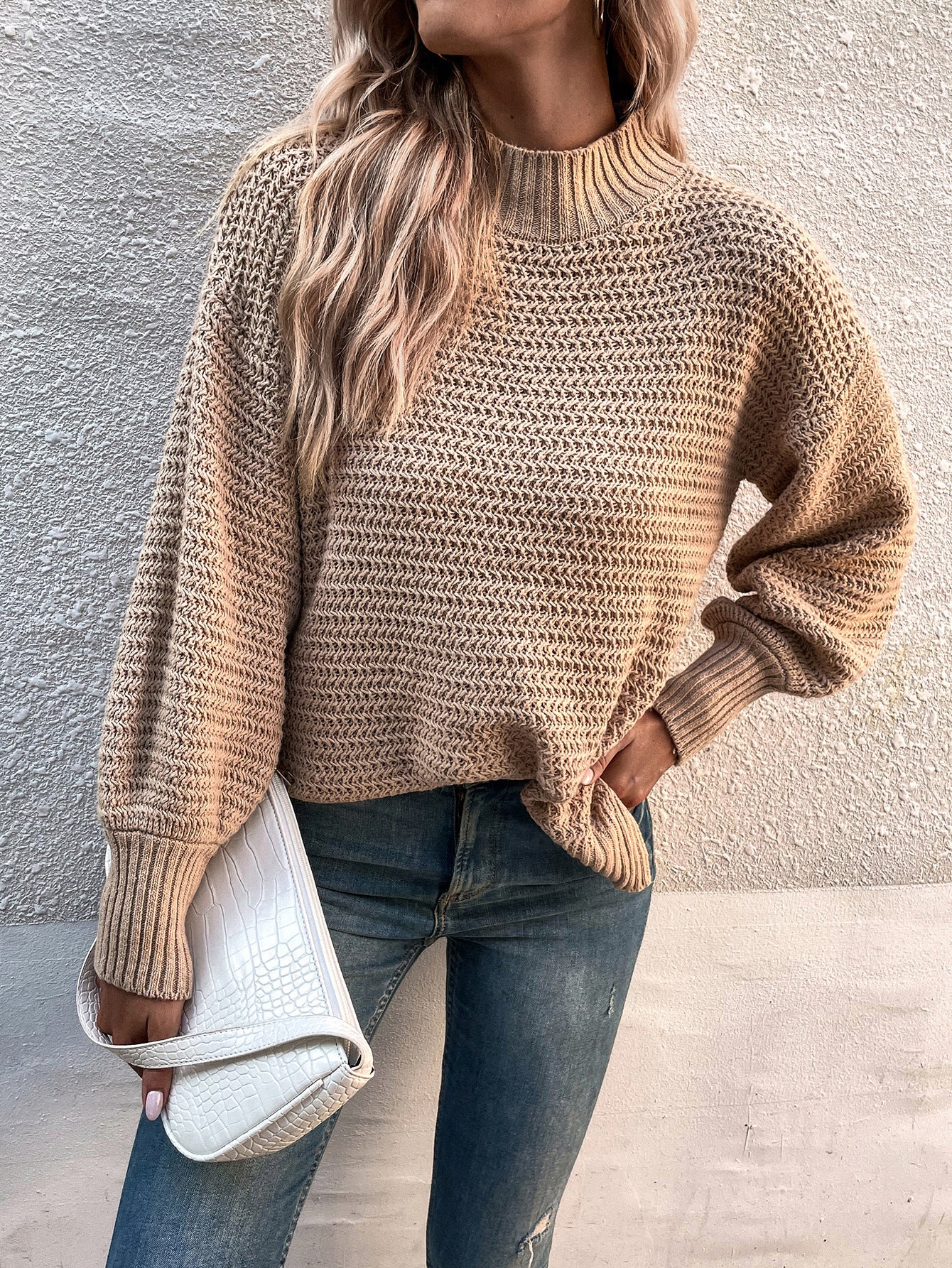 MERFOD, pull pour femme à manches lanterne – Style automne et hiver