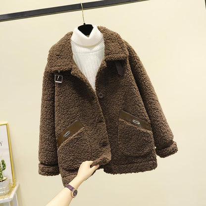 SOFY Manteau chaud extra-épais doublé en polaire à coupe ample