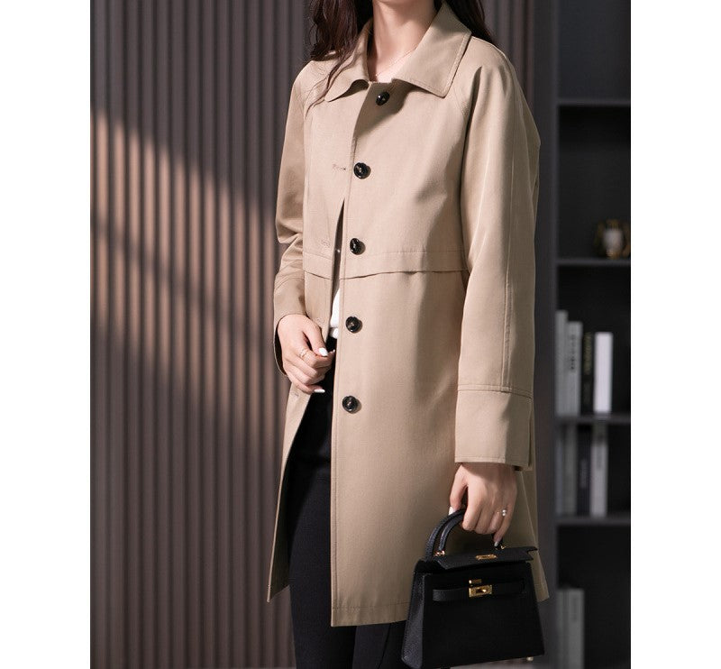 MIYANDO Manteau droit mi-long trench élégant britannique