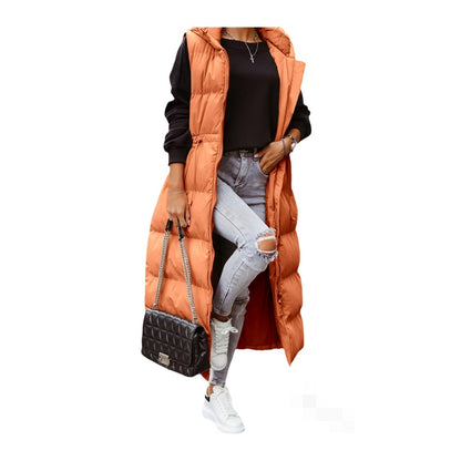 MIRKAJ, Gilet long en coton à capuche – Style slim