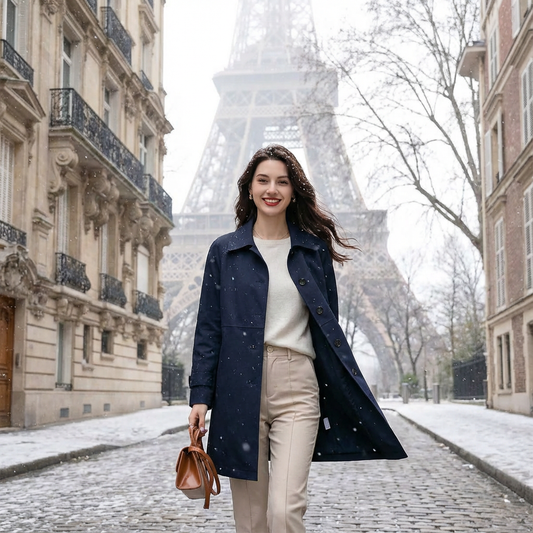 MIYANDO Manteau droit mi-long trench élégant britannique