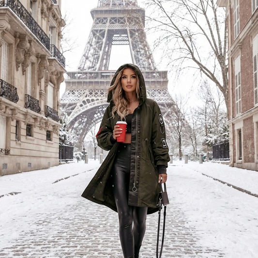 MAJINA Manteau décontracté mi-long pour femme – Anorak