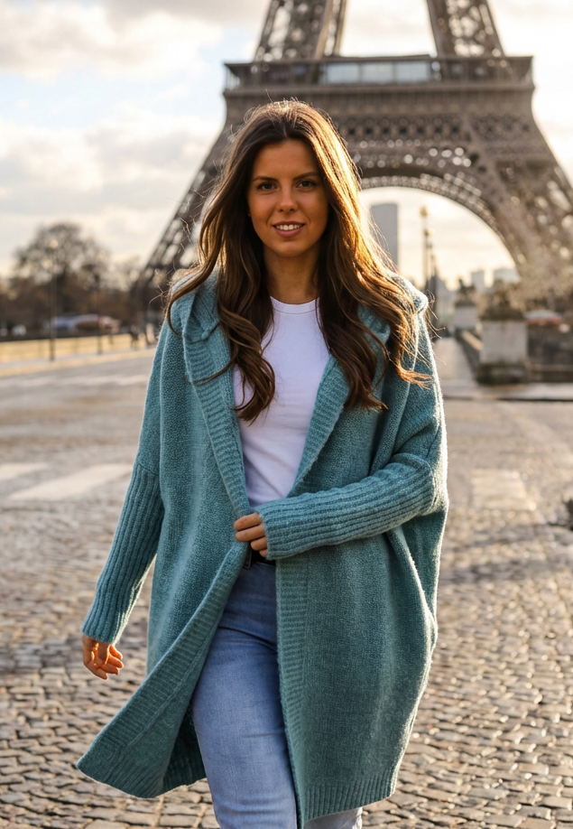 TCHAMIR pull à capuche en maille