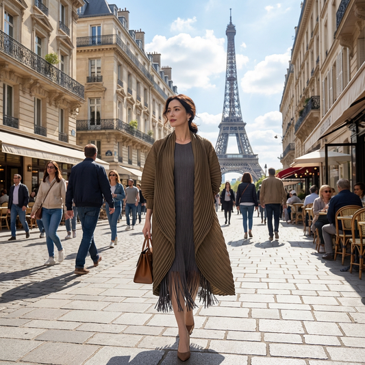 ROWAN Trench long pour femme, confectionné à plis manuels