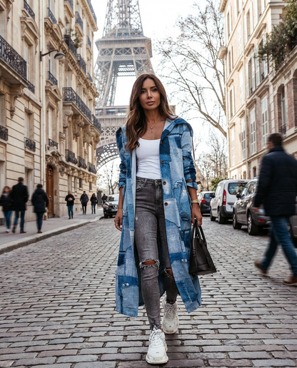 HITOKI Manteau trench mi-long pour femme – Style décontracté avec col à revers