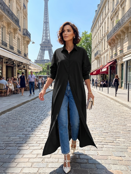 HITAMI Haut uni à manches longues pour femme