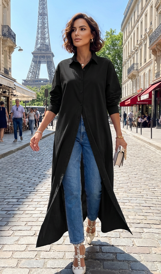 HITAMI Haut uni à manches longues pour femme