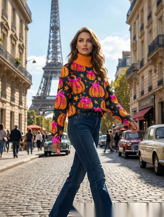 JOWALA pulls à col montant et manches longues